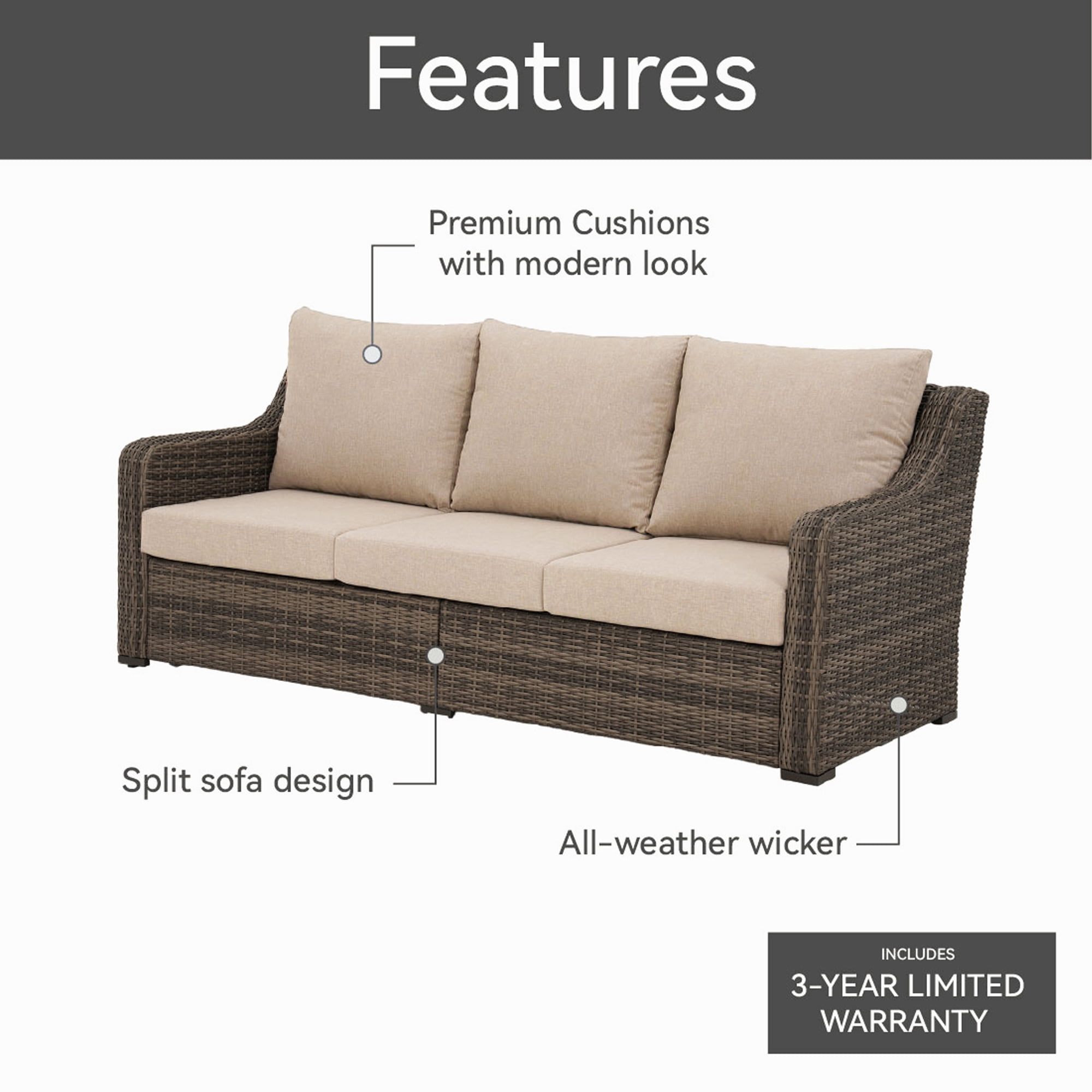 Better Homes and Gardens Hawthorne Park 4-Piece Outdoor Conversation Set, Brown