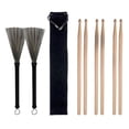 thumbnail image 3 of Baquetas de Bambú + Cepillos de Alambre Retráctil + Cepillos de Tambor de Varillas + Bolsa de Almacenaje Piezas de Reemplazo para Marimba - CUTICAT Baquetas para batería 5A Hard Maple, 3 of 8
