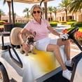 thumbnail image 3 of Golf Cart Seat Covers for 2 Seater,Orange Grey White Microfiber Cart Seat Towel Blanket,Farmhouse Ombre Color Modern Simple Absorbent Breathable Non Slip Bench Seats Protector for Golf Course 51"x31", 3 of 9