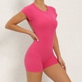 thumbnail image 5 of Timegard Rompers for Women Workout Yoga Short Bodysuit Athletic Crewneck Backless Stretch Comfy Jumpsuit, 5 of 7