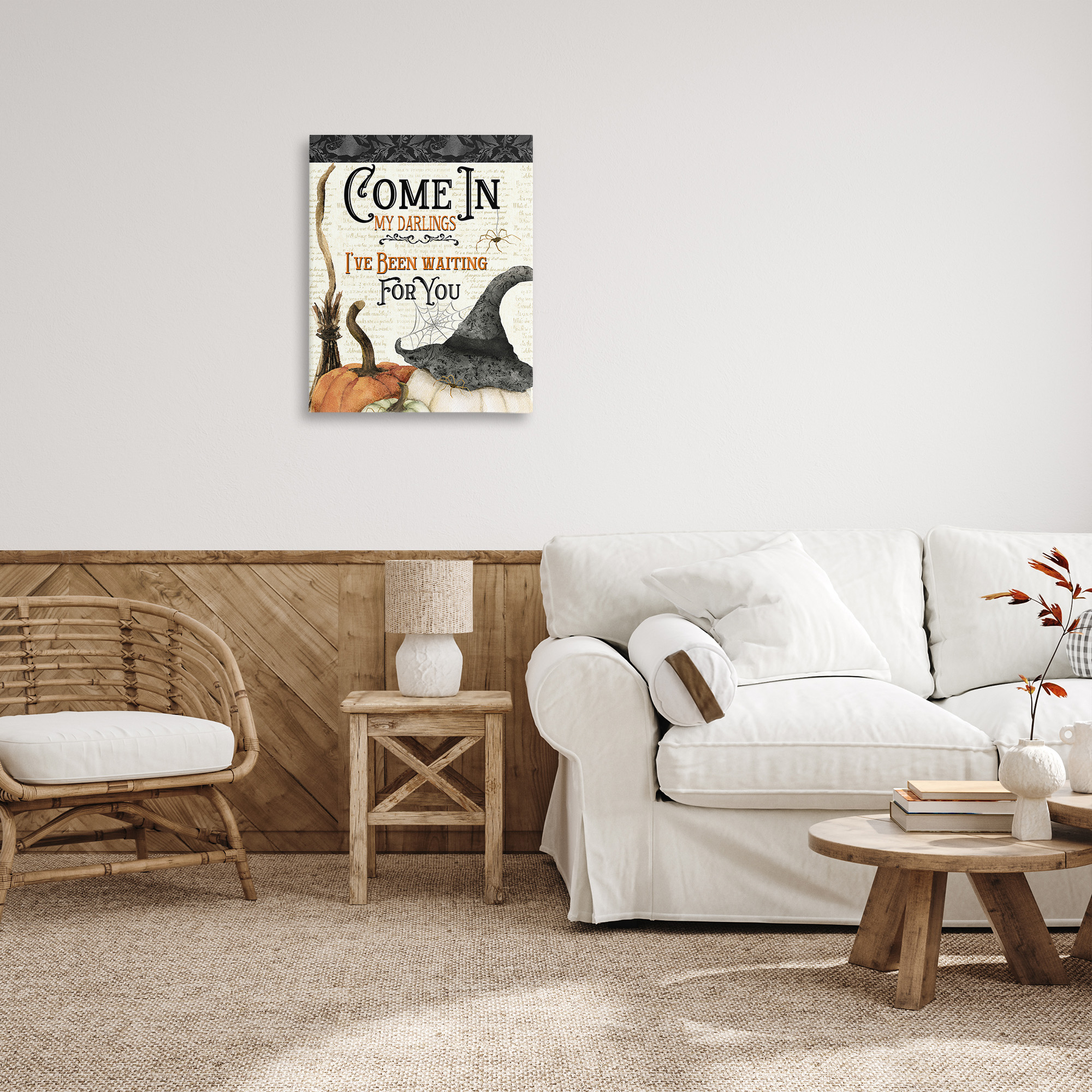 Stupell Industries Spooky Witch Phrase Holiday Painting Gallery Wrapped Canvas Art Print Wall Art, 24 x 30