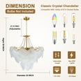 thumbnail image 3 of AFANQI 8-Light Modern Crystal Chandeliers 23.6" Gold Semi Flush Mount Ceiling Light Fixtures for Bedroom Living Room, 3 of 11