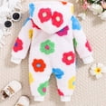 thumbnail image 6 of Kogui Baby Cold Weather Suit Newborn Baby Fleece Outfit Jumpsuit Winter Romper Snowsuit Outfit Suit Warm Hooded Outfits 9 12 Months (White,9-12 Months), 6 of 7