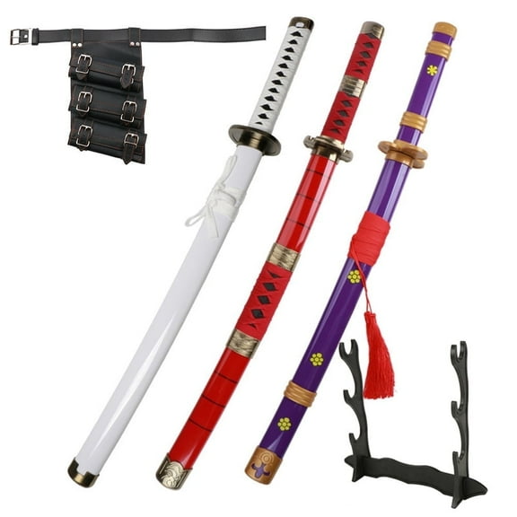 Elervino Bamboo Roronoa Zoro Sword Set, Yama Enma Wado Ichimonji Kitetsu, 31 inches