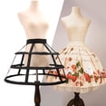 thumbnail image 4 of Women's Victorian Bustle Cage 3 Hoop Skirt Underskirt Crinoline Vintage Hollow Birdcage Lolita Hoop Petticoat for Party, 4 of 7