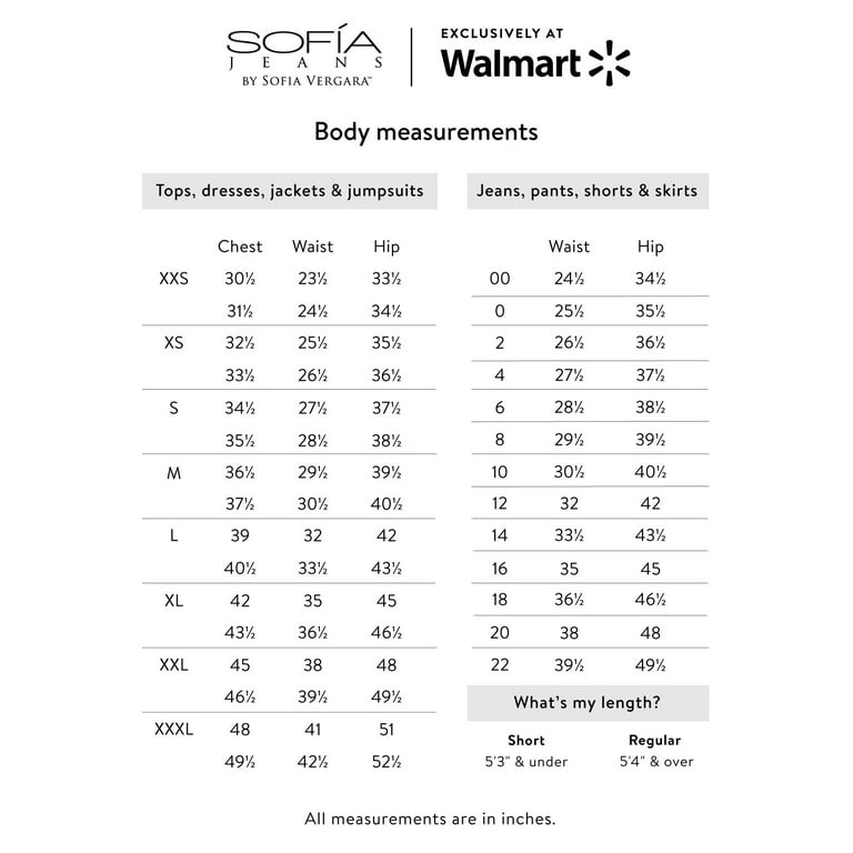 Aura jeans sale size chart
