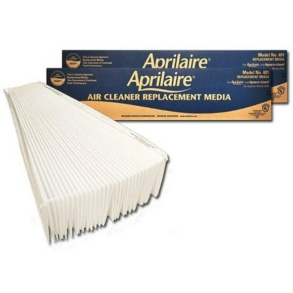Aprilaire 401 Replacement Filter for Aprilaire Whole House Air Purifier Model: 2400, Space Gard 2400, MERV 10 (Pack of 2)
