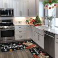 thumbnail image 6 of Blob Bigomi Cat Merry Christmas Kitchen Rugs Set of 2, Christmas Decorations for Home, Merry Xmas Rug Winter Mat Xmas Decor, Non-Slip Backing Low-Profile Kitchen Floor Mats (Black, 17"x47"+17"x30"), 6 of 6