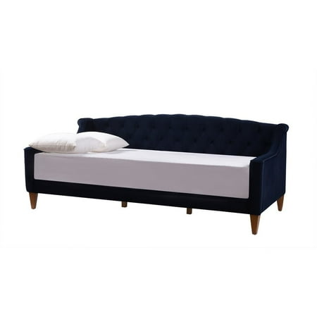 Brika Home Upholstered On Tufted Sofa Bed In Dark Navy Blue