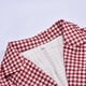 thumbnail image 5 of Chaqueta de Negocios informal ligera con estampado a cuadros elegante para primavera y otoño para mujer, blusa ajustada con bolsillo de imitación, ropa de abrigo,blazer clásico（Rojo， L), 5 of 5