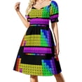 thumbnail image 3 of Vestido de manga corta con estampado de tabla periódica brillante, ropa de playa, vestido de noche para mujer, vestido largo, 3 of 7