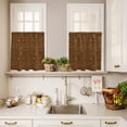 thumbnail image 3 of 3 Piece Kitchen Curtains and Valances Set Brown Coffee Cafe Curtains 36 Inch Length Farmhouses Vintage Cup Plants Text Art Valance & Tier Curtain for Living Room Bedroom Window 54"x18"+27"x36"*2, 3 of 6