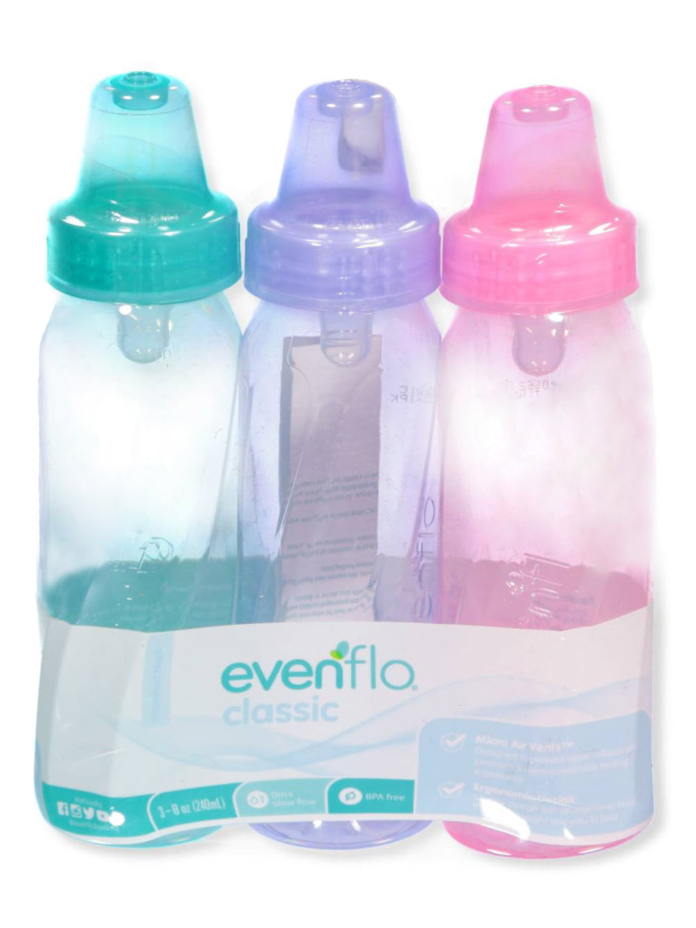 Evenflo 3-Pack Bottles (8 oz 
