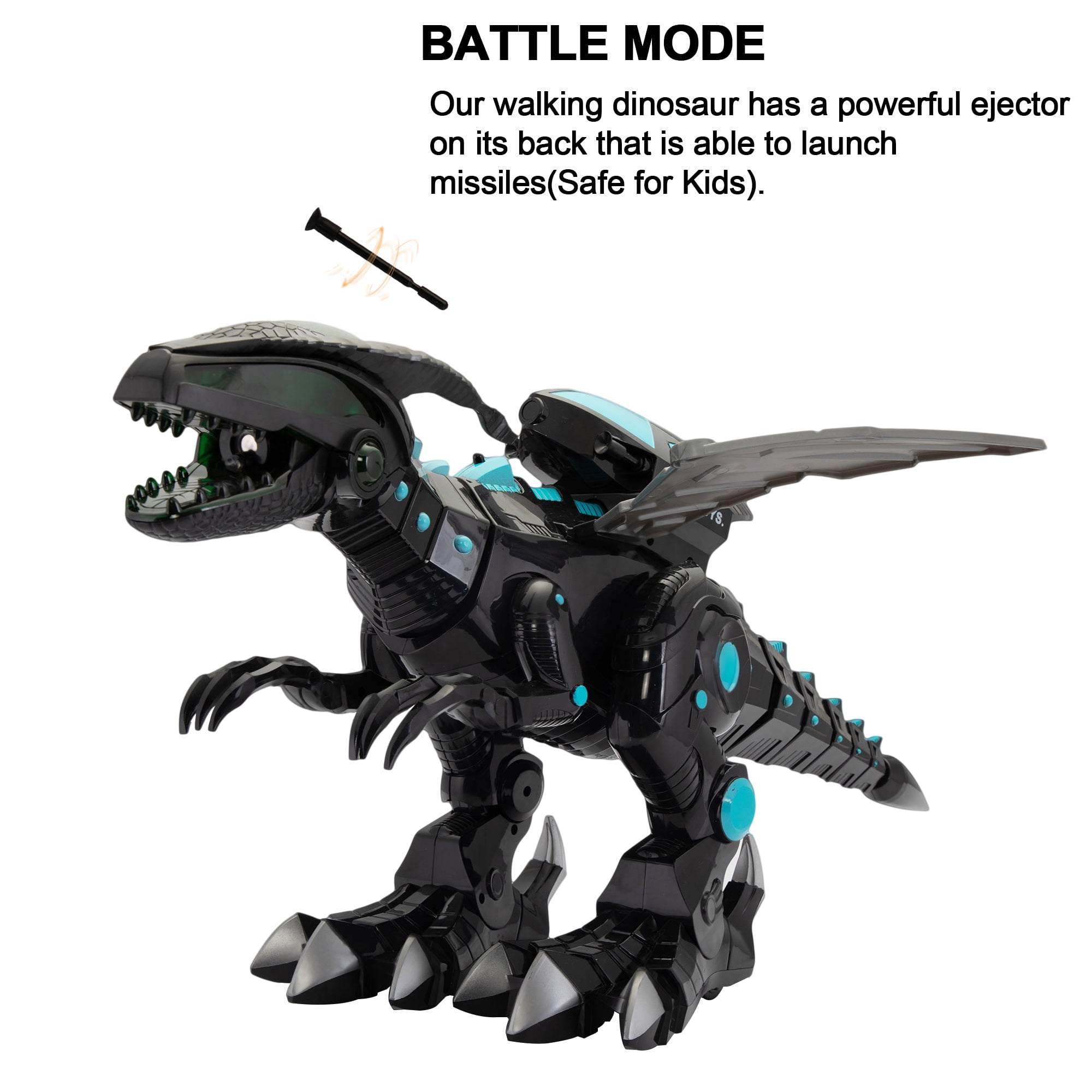 Remote Control Dinosaur Toy, Intelligent Dinosaur Robot with Spray Mist and Battle Mode for Toddler 3-6 Year Old, Black Remote Control Dinosaur Toy, Intelligent Dinosaur Robot with Spray Mist and Battle Mode for Toddler 3-6 Year Old, Black