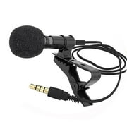 PLGEBR Portable Professional Grade Lavalier Microphone 3.5mm Jack Hands-free Omnidirectional Mic Easy Clip-on Perfect for Recording Live