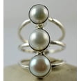 thumbnail image 4 of Navya Craft Freshwater Pearl 925 Sterling Silver Handmade Statement Women triple Pearl Ring, Pearl Jewelry Size 13.5, 4 of 4