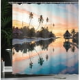 thumbnail image 4 of Ambesonne Landscape Shower Curtain, Sunset Moorea Island, 69"Wx75"L, Yellow Coral Blue, 4 of 5