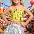thumbnail image 2 of YUQIN Soft Tops Girls Sequin Tank Tops Sleeveless Adjustable Spaghetti Strap Crop Cami Top Carnival Sparkly Dance Blouse For Children Trendy Tee Blouse, 2 of 4