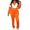 Orange, variant on Unir Women Casual 2 Piece Sweatsuit, Brushed Polyester Color Block Zip Crop Top & Stretch Slim Jogger Pants Comfort Daily Outfit S-XXL True To Size