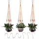 thumbnail image 1 of Colgador de macramé para plantas RIFNY, cuerda de algodón de 89 cm con ganchos, paquete de 3, 1 of 8