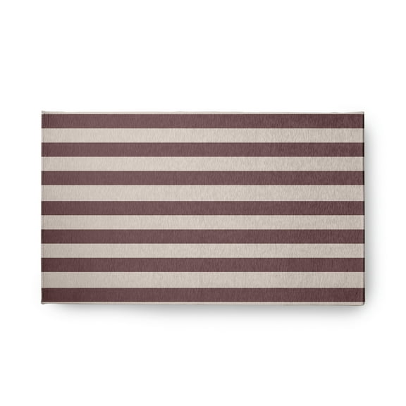 18" x 30" Simply Daisy Stripes Americana Chenille Area Rug, Red