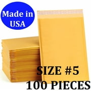 Size #5 (10.5"x15" Interior) Kraft Bubble Mailers with Self Seal- 100 QTY (Value Case) Fast Shipping!