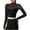Black, variant on YUGYXL Sheer Mesh Crop Tops for Women Seamless Workout Top Long Sleeve Athletic Shirts Gym Yoga T-Shirt Sports Tees Purple L