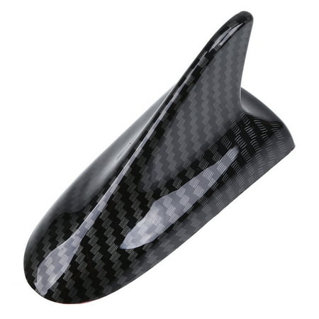 Universal Vehicle Decorative Antenna Carbon Fiber Pattern Shark Fin Shape Design Self-Adhesive Auto Car Roof Mount Aerial