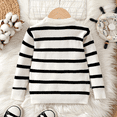 thumbnail image 6 of PatPat Toddler Girl Clothes Baby Girl Sweatshirts Long Sleeves Stripe Knit Sweater Sailboat Pattern Sweater, White, 2 Years, 6 of 6
