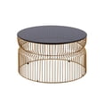 thumbnail image 4 of T901 Coffee and End Table Set made with metal and Tempered Glass Top Gold, 4 of 11