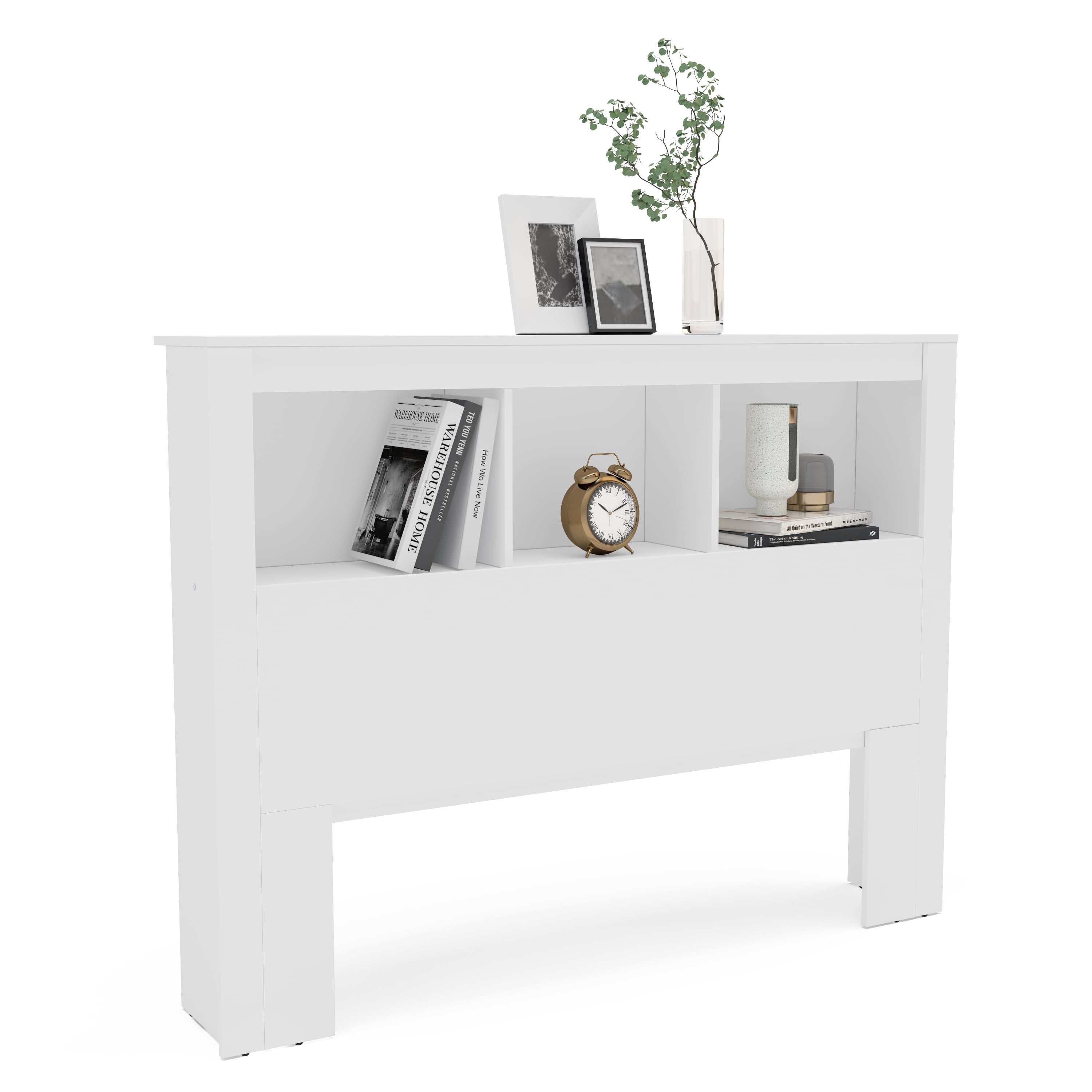 Polifurniture Madison Full Size Wood Bookcase Headboard, White