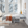 thumbnail image 2 of Alden Design Twin Size Metal Platform Bed Frame with High Headboard and Footboard, Adult, White, 2 of 8