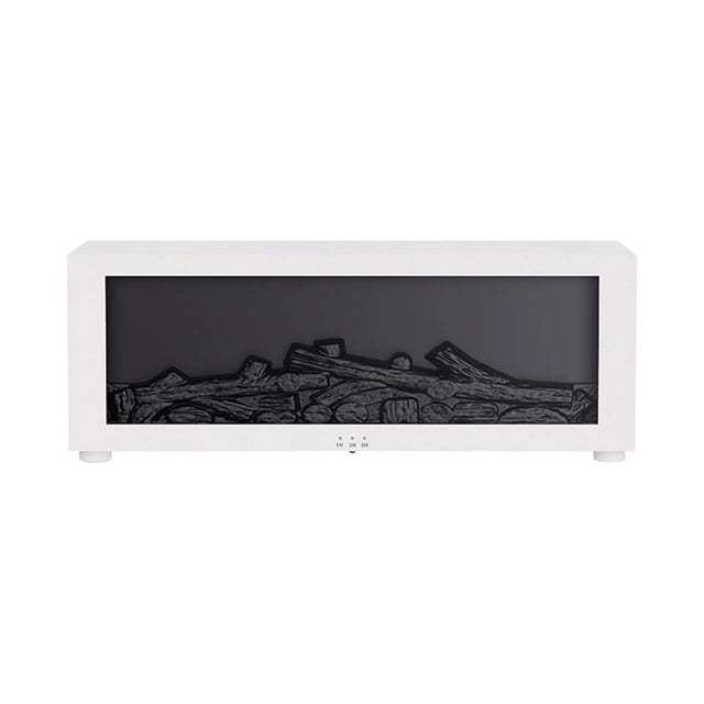 Flame Fireplace Oil Diffuser Simulation Fireplace Flame Diffuser Atmosphere Timing Creative Humidifier(without Oils) White