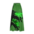 thumbnail image 4 of WFJCJPAF 2024 New Halloween Clearance! Skirt for Women Plus Size Sexy,Women's Printed Elastic Waistband Pleated Pocket Skirt With Mid Calf Skirt - Blue S, 4 of 5