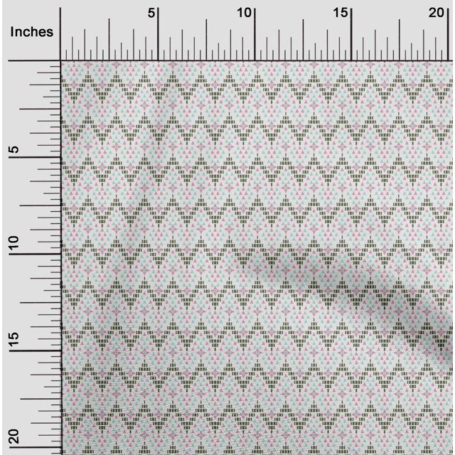 oneOone Cotton Poplin Fabric Chevron|Triangle & Square Geometric Printed Craft Fabric BTY 56 Inch Wide