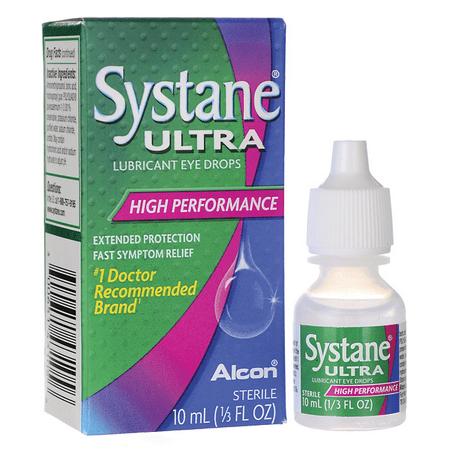 Alcon Systane Ultra Lubricant Eye Drops - High Performance 0.33 fl oz (Best Eye Drops To Use With Contact Lenses)