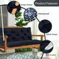 thumbnail image 3 of SDJPOI Porch Swing Replacement Cushion, 4" Thick Waterproof 2-3 Seater Bench Cushion with Backrest, Outdoor Swing Cushions for Outdoor Furniture（Navy Blue,40*40in）, 3 of 6