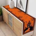 thumbnail image 4 of Halloween Orange Table Runner - 90 Inch Long, Kitchen Dining Table Runner Dresser Scarves, Cartoon Castle Bat Plaid Moon Black Farmhouse Decor for Coffee Tables Wedding Party Banquet, 4 of 8