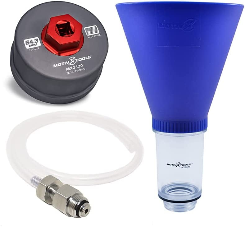 Oil Filter Wrench, Drain Tool, and Advanced Engine Oil Funnel Set for