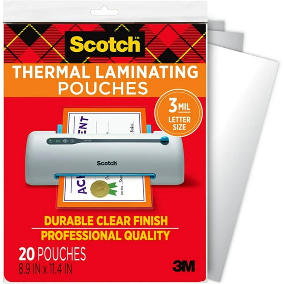 Matte Thermal Laminating Pouches, Ultra Clear with Matte Finish, Letter Size 8.9 in x 11.4 in, 20-Pack