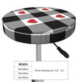 thumbnail image 4 of Kll Heart Black Buffalo Plaid Gingham Round Bar Chair Cushion Cover 12 Inch,Bar Stool Protector With Elastic, Soft Washable, 4 of 7