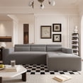 thumbnail image 5 of 109'' Modern Modular Sectional Sofa, Teddy Fabric L Shaped Couch, 3 Seat Corner Sofa Couch, Modern Upholstered Couch with Chaise & Pillows for Living Room Apartment, No Assembly Required BN.3435, 5 of 15