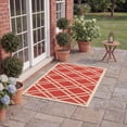 thumbnail image 3 of Safavieh Courtyard Jasper Geometric Indoor/Outdoor Area Rug, Red/Bone, 8' x 11', 3 of 11