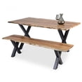 thumbnail image 3 of Live Edge X-Base Dining Bench, 3 of 4