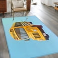 thumbnail image 4 of Area Rug for Living Room, School Bus Non-Slip Indoor Large Carpet for Bedroom/Dining Room, Cartoon Funny Yellow Transportation Truck Blue Washable Low-Profile Floor Mat Runner Rugs - 2.7 x 5 Ft, 4 of 7