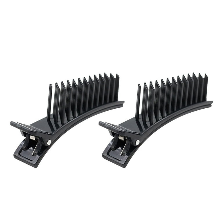 2pcs Multi Function Hairdressing Clips Salon Cutting Dying Styling Hair  Clips Hair Layering Clip (Small Size Black) 