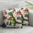 thumbnail image 3 of GOSMITH  Throw Pillow Covers, Pillowcase Decor for Couch Sofa Bedroom Car Living Room,Dinosaur Christmas, 3 of 5