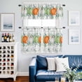 thumbnail image 2 of Fall Pumpkin Kitchen Curtains Sets for Windows 24 Inch Length, Orange Green White Thanksgiving Leaf Plaid Rod Pocket Window Treatments Tier Curtains and Valances Set for Bedroom/Bathroom, 2 of 8