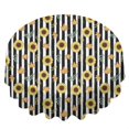 thumbnail image 2 of Sunflower and Leaf Black Pattern Round Tablecloth 70"x70", Wrinkle Resistant Wipeable Table Cover for Kitchen Dining Room Picnic Patio and Party, 2 of 6