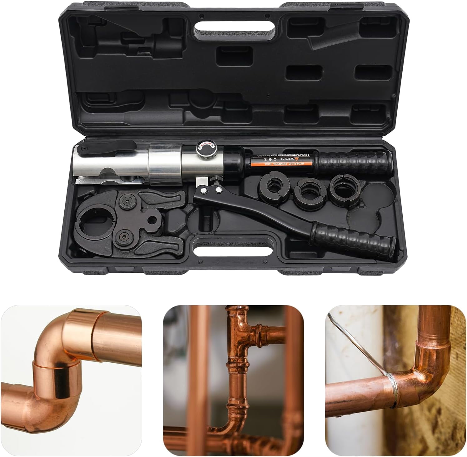 Pipe Crimper, Pipe Press Crimping Tool Kit, Hydraulic Copper Tube Crimping Tool